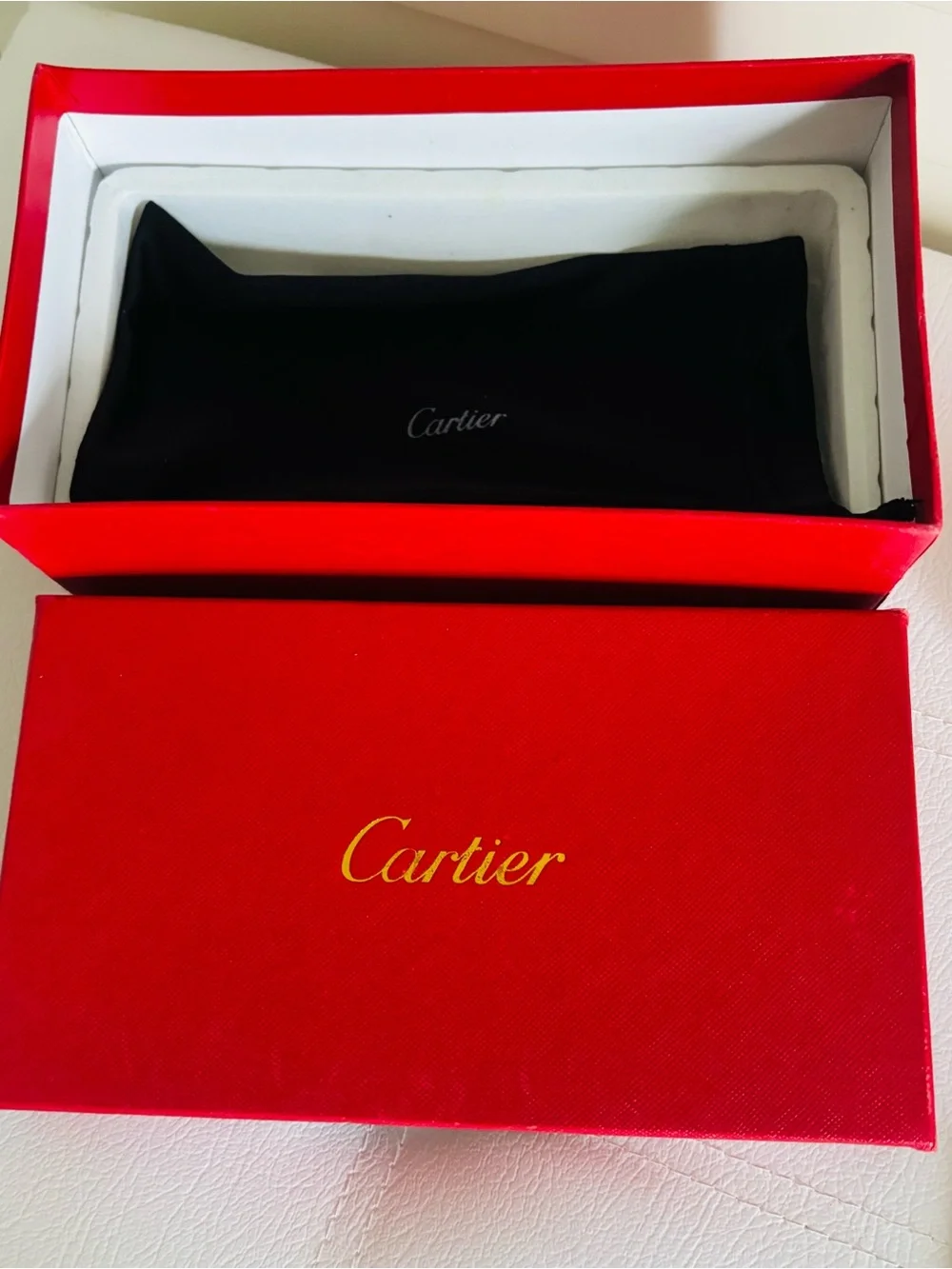 Cartier dark brown Sunglasses with Red Case